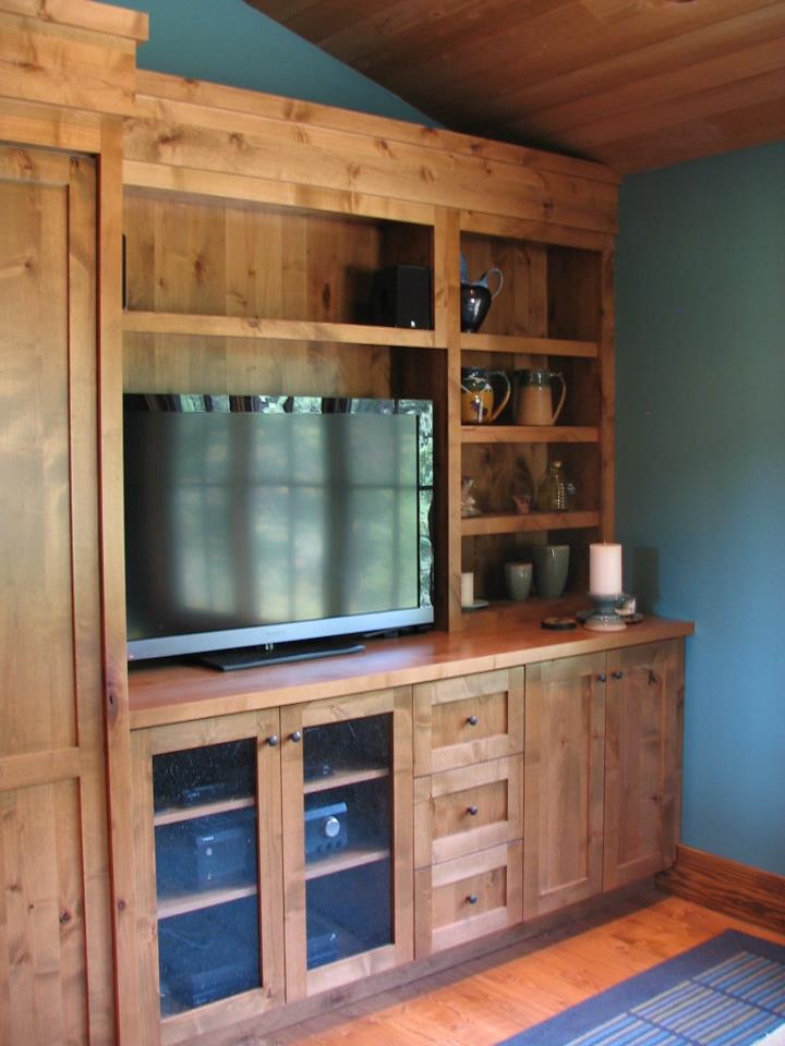 Custom knotty alder media center